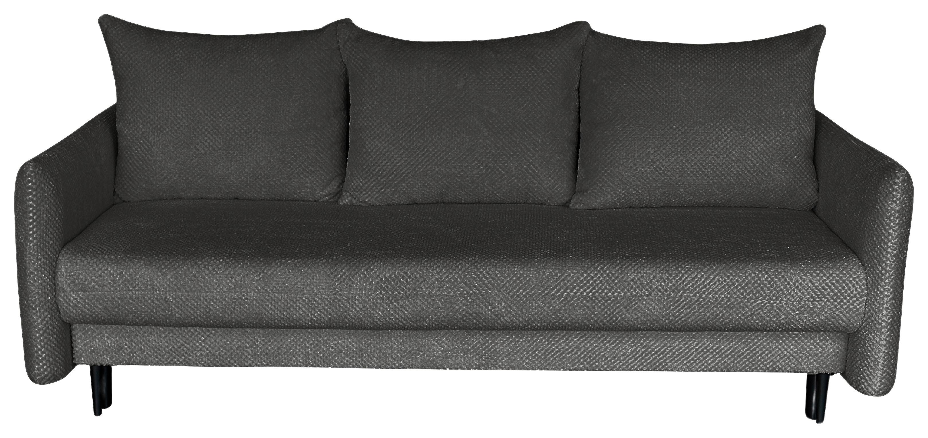 Schlafsofa Mit Bettkasten Rose Dunkelgrau B: 218 Cm - Dunkelgrau/Schwarz, Design, Textil (218/96/102cm) - MID.YOU