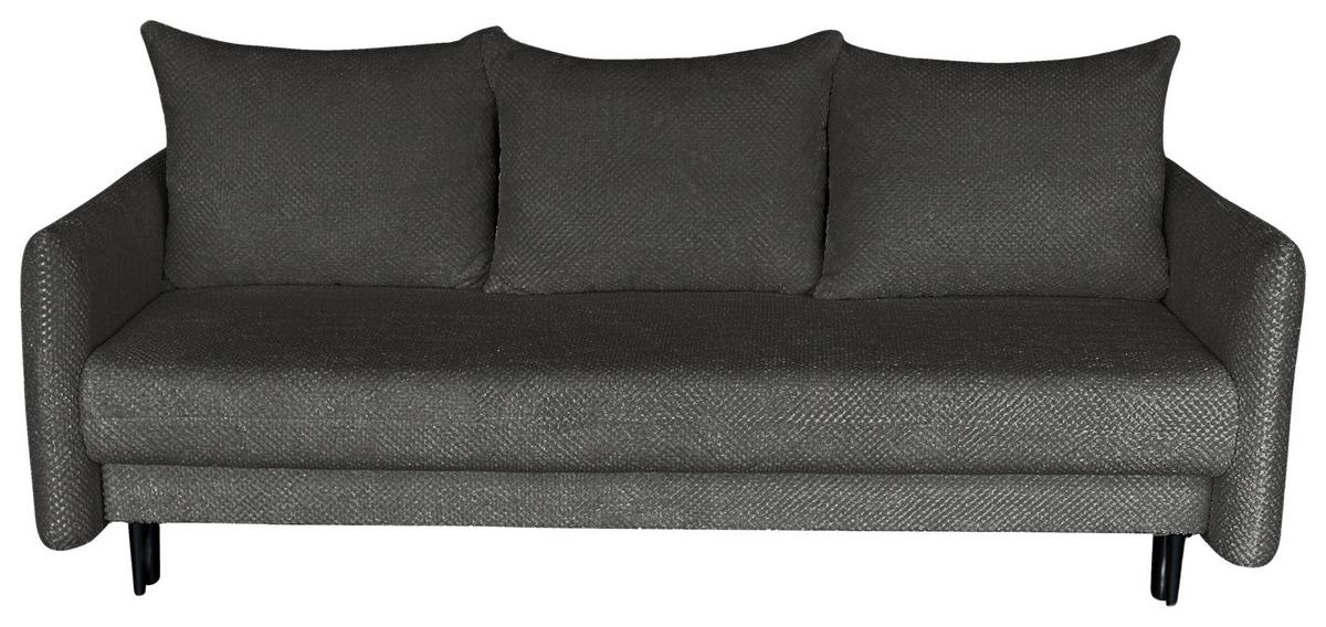 Schlafsofa Mit Bettkasten Rose Dunkelgrau B: 218 Cm - Dunkelgrau/Schwarz, Design, Textil (218/96/102cm) - MID.YOU