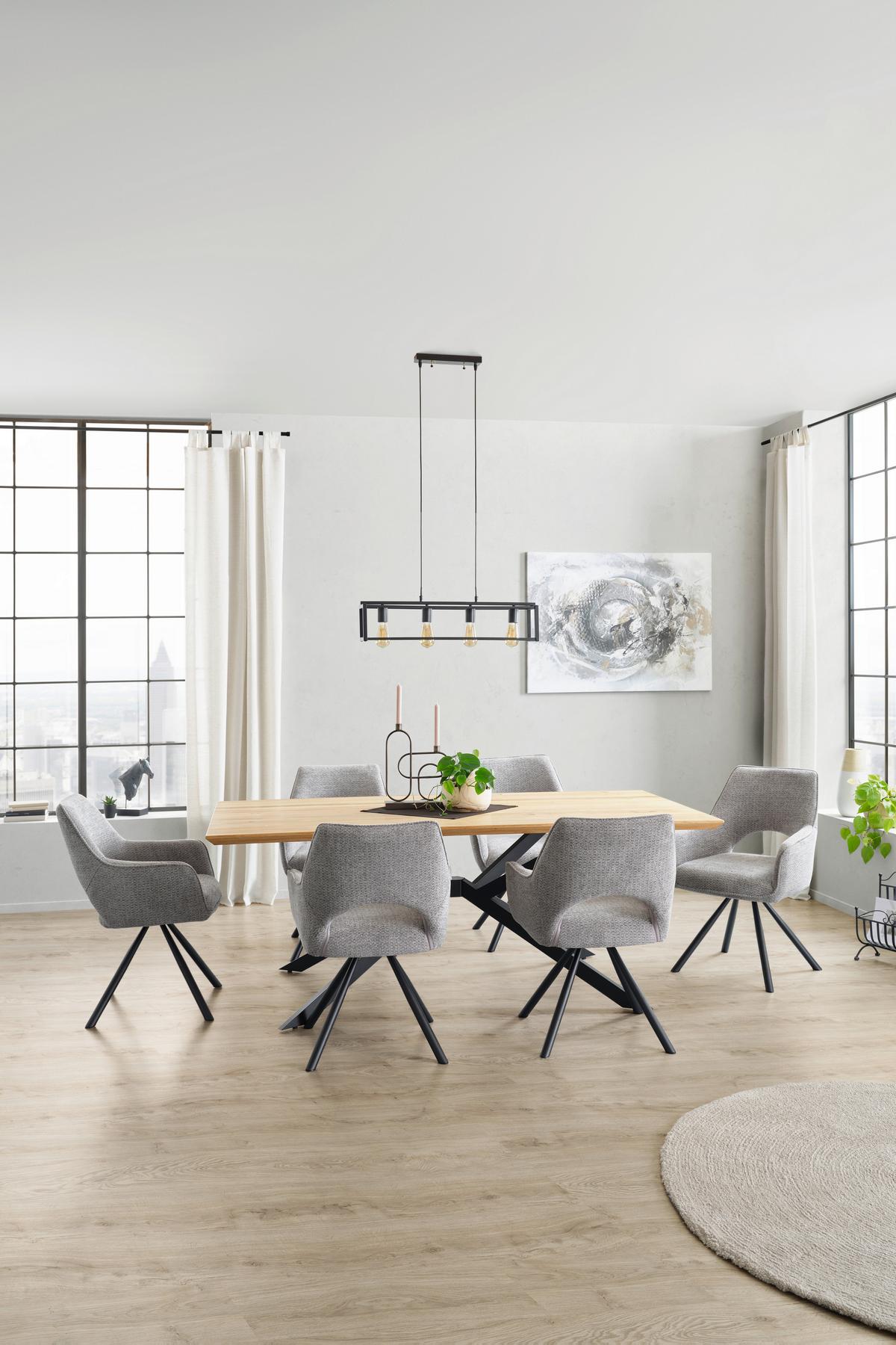 Esstisch Woodstyle Giga-S T 1002720/Tss - Wildeiche/Schwarz, MODERN, Holz/Metall (200/77/100cm)