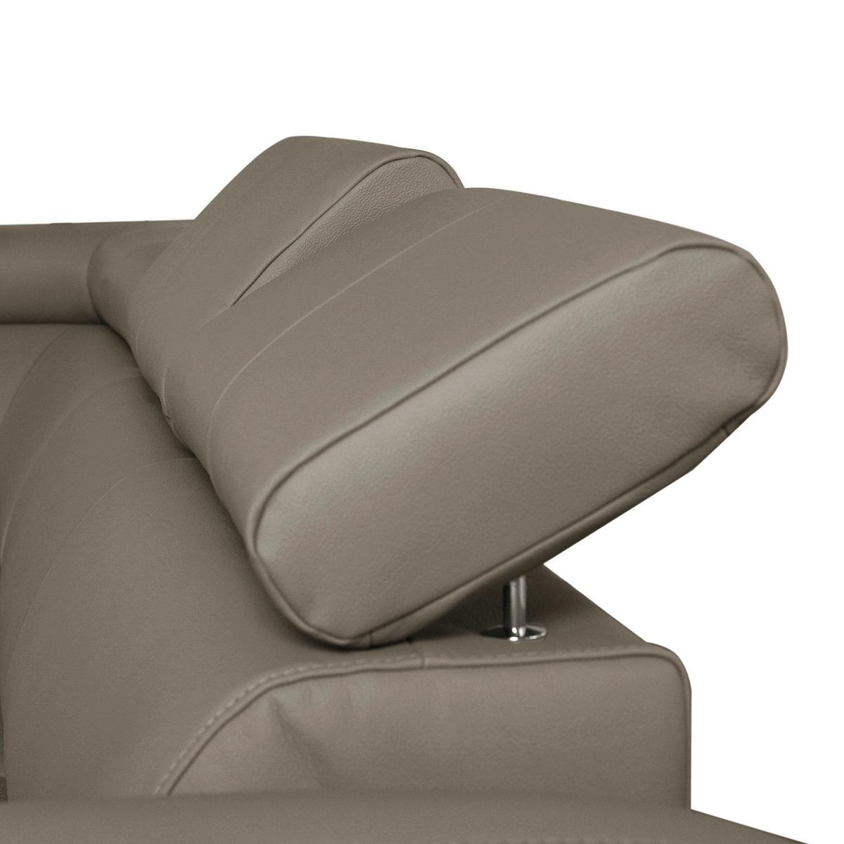 Ecksofa Aspen Taupe S: 176 Cm - Taupe/Chromfarben, Design, Leder/Textil (176/242cm) - Livetastic