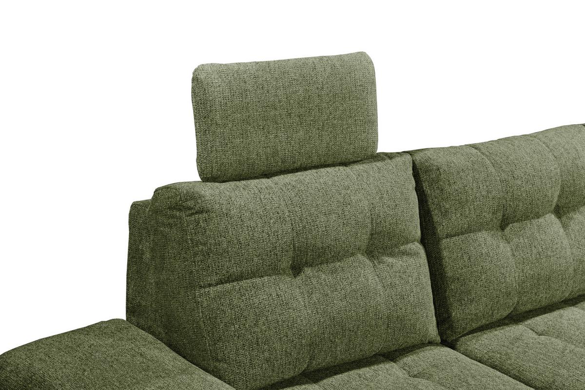 Wohnlandschaft Durban Mit Bettfunktion Olivgrün - Schwarz/Olivgrün, KONVENTIONELL, Textil (170/324/218cm) - MID.YOU