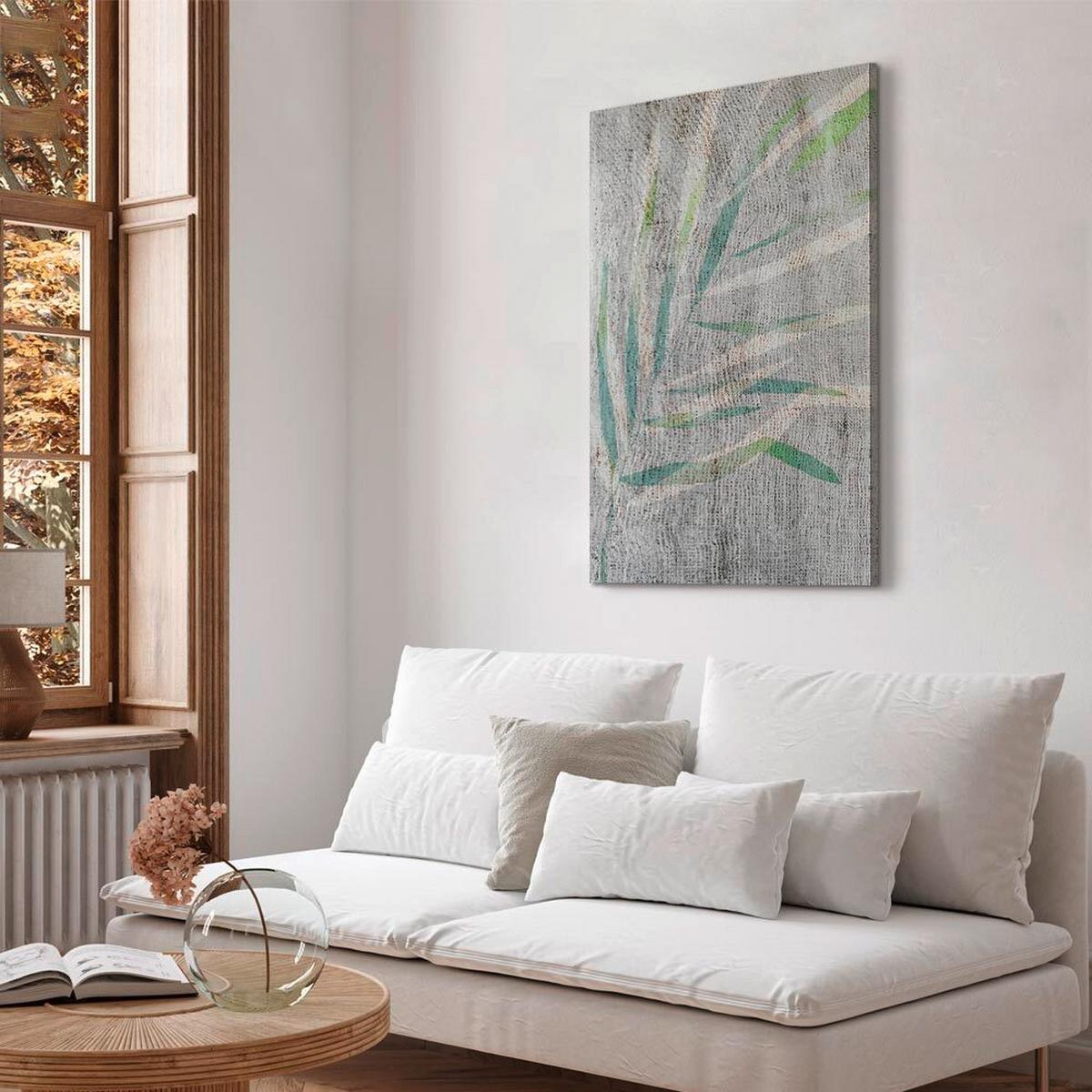 Leinwandbild Chamedora Grau Türkis B: 80 cm - Türkis/Grau, Basics, Holz/Textil (80/120/1,2cm) - artgeist