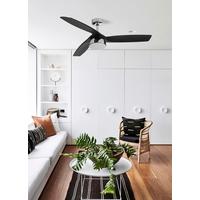 Deckenventilator Bronx - Chromfarben/Schwarz, Basics, Kunststoff/Metall (132/21.5/132cm)