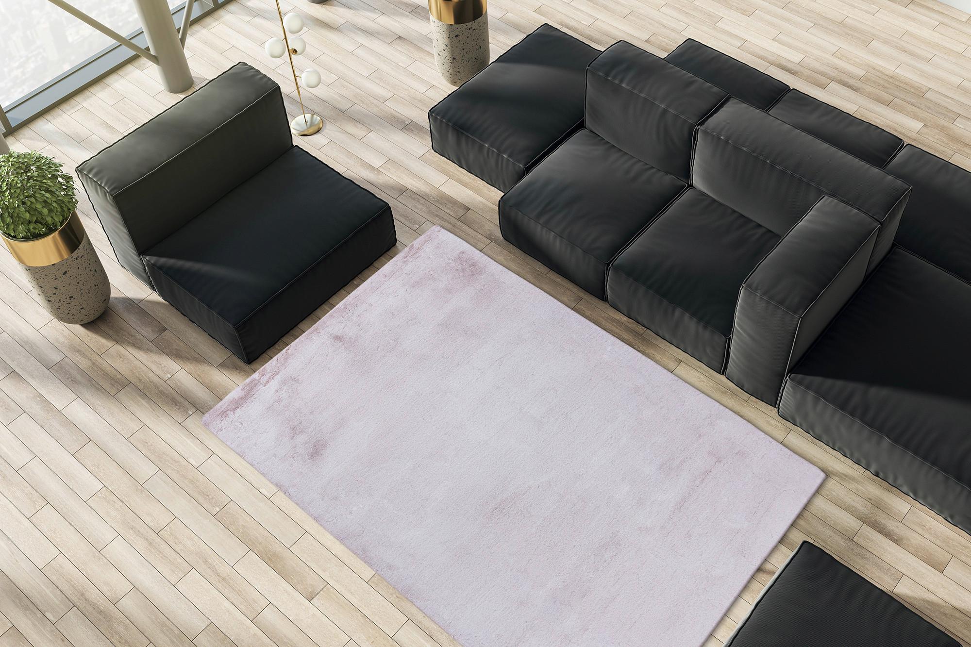 Hochflorteppich Saika 100 - Rosa/Weiß, KONVENTIONELL, Textil (80/150cm)