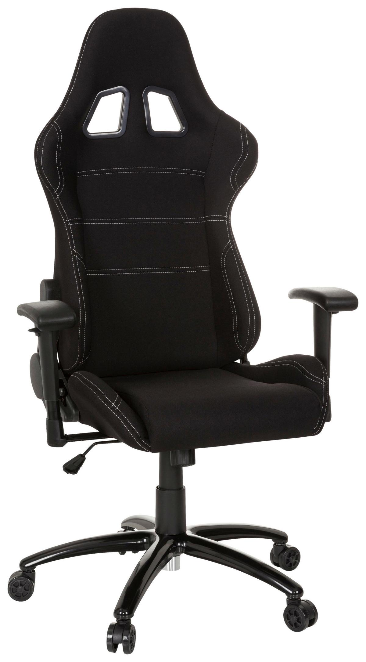 Gamingstuhl Game Force Schwarz Mit Wippfunktion - Schwarz/Weiß, Basics, Kunststoff/Textil (72/140/63cm) - MID.YOU