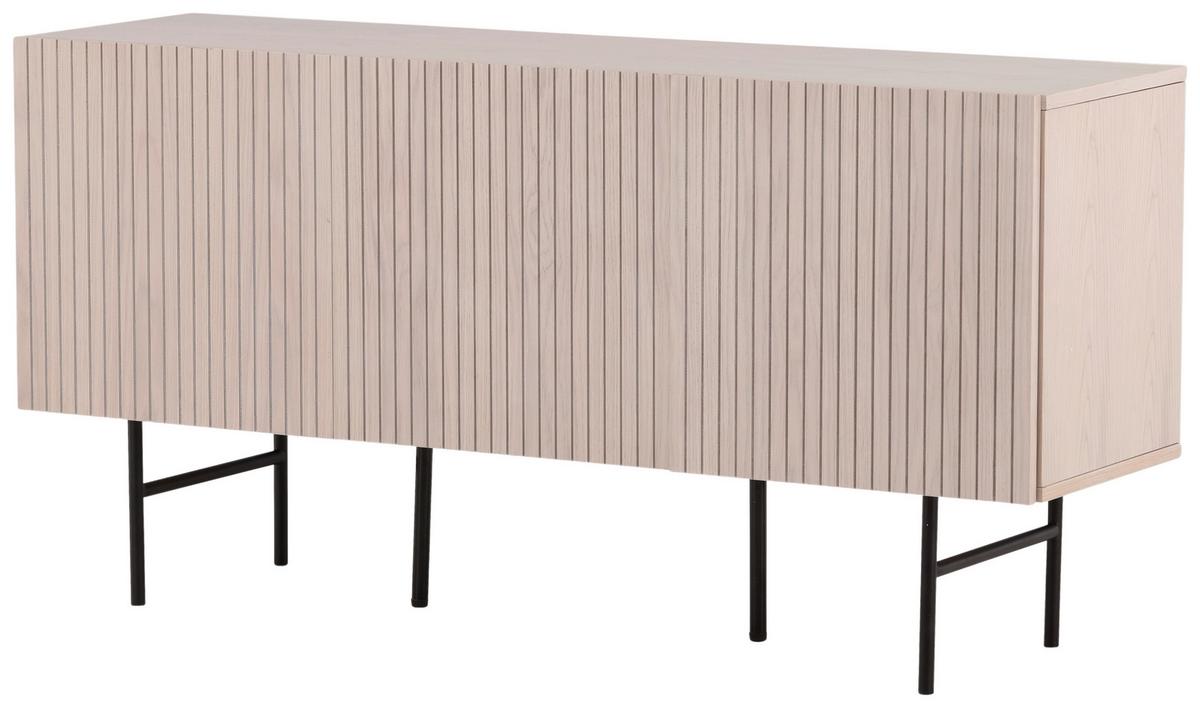 Sideboard Björkön - Schwarz/Weiß, Design, Holz/Metall (150/75/42cm) - Livetastic