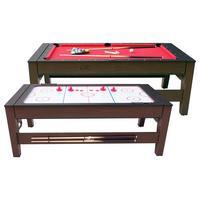 Multi-Spieltisch Reverso Pool+ Airhockey, Braun/Rot/Weiß - Rot/Braun, KONVENTIONELL, Holz/Kunststoff (107/81/217cm) - Ambia Garden