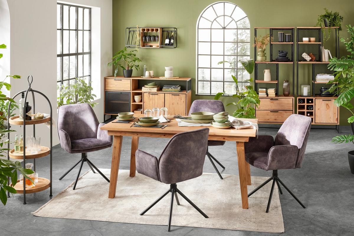 STOJACÍ REGÁL RUSTY - přírodní barvy/antracitová, Moderní, kov/dřevo (70/188/35cm) - Zandiara