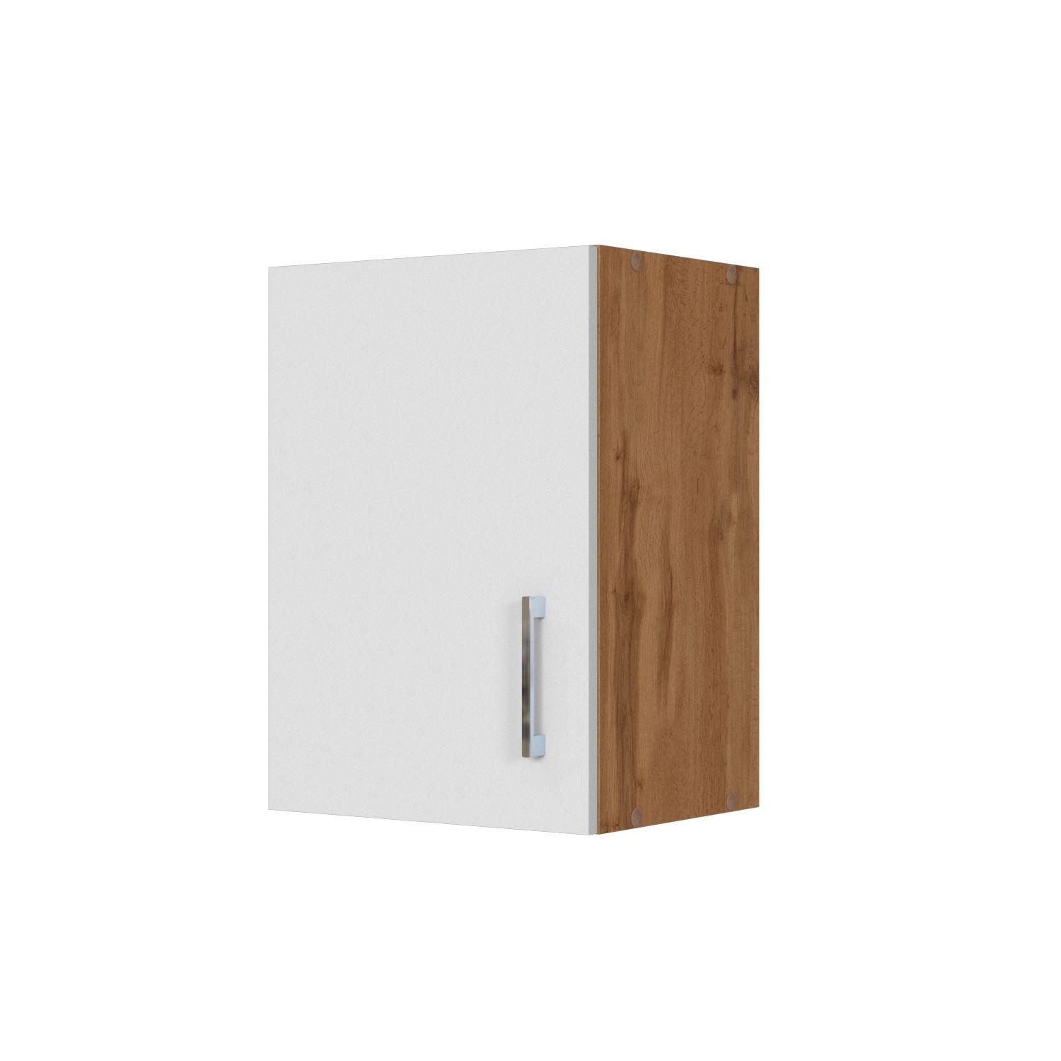 Küchenoberschrank B: 40 cm Eiche Dekor/Weiß 1 Drehtüre - Eiche Wotan/Weiß, MODERN, Holzwerkstoff (40/57/34cm) - Held