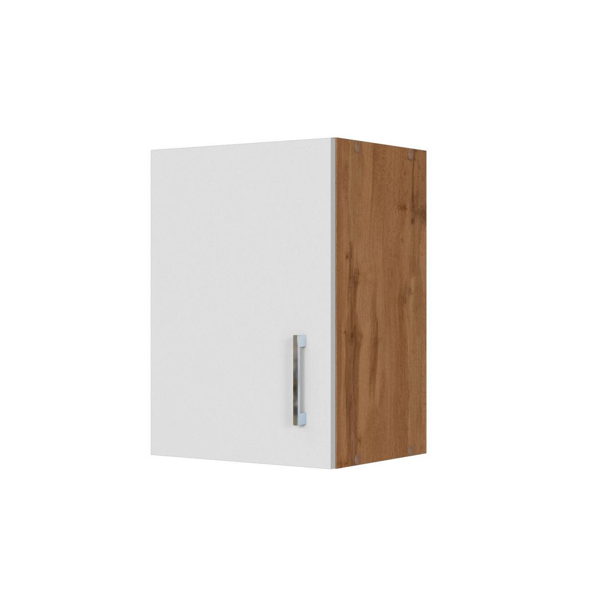 Küchenoberschrank B: 40 cm Eiche Dekor/Weiß 1 Drehtüre - Eiche Wotan/Weiß, MODERN, Holzwerkstoff (40/57/34cm) - Held