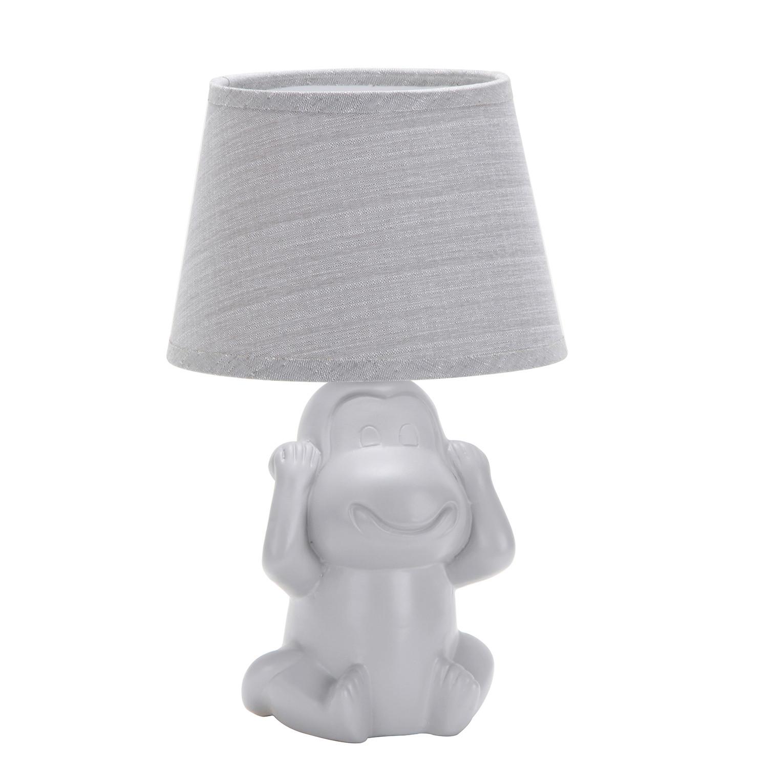 Kindertischleuchte Grau D: 17 cm 6w - Grau, Trend, Keramik/Textil (17/28cm)