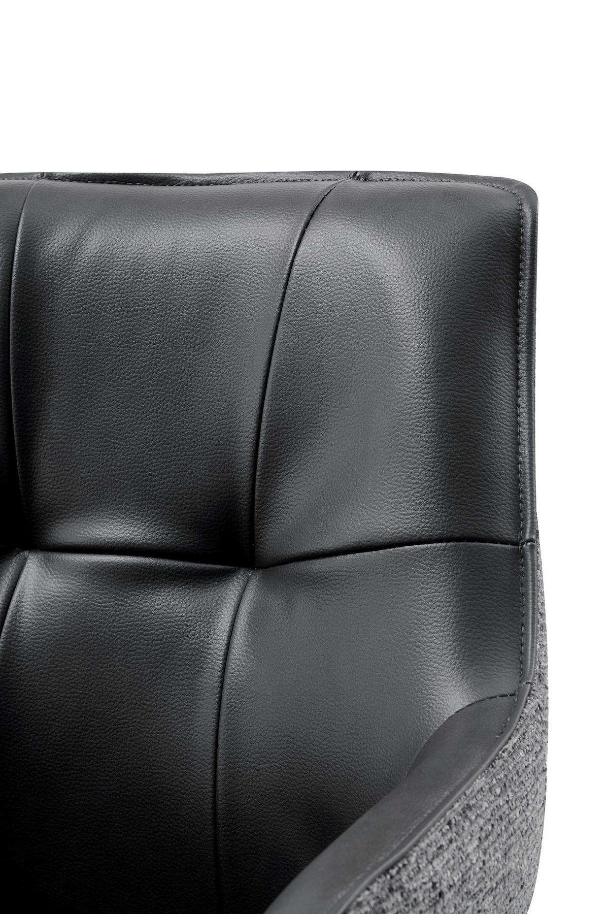 Armlahnstuhl Ion Grau B: 58 cm - Schwarz/Grau, MODERN, Holz/Textil (58/87/61,5cm) - Livetastic
