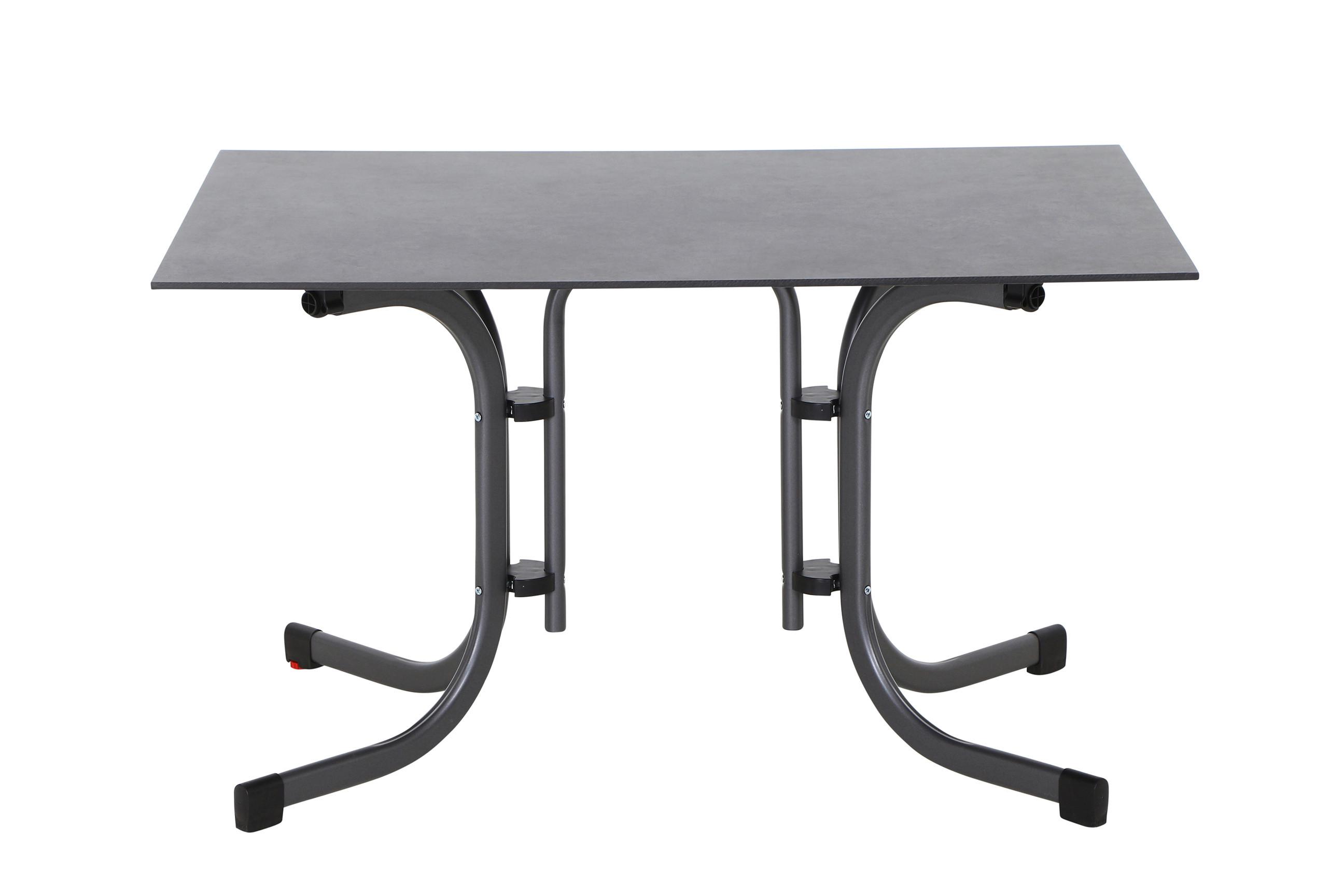 Gartentisch Klappbar Metall/Holzwerkstoff L 120 cm - Anthrazit, KONVENTIONELL, Holzwerkstoff/Kunststoff (120/80/71cm) - Siena Garden