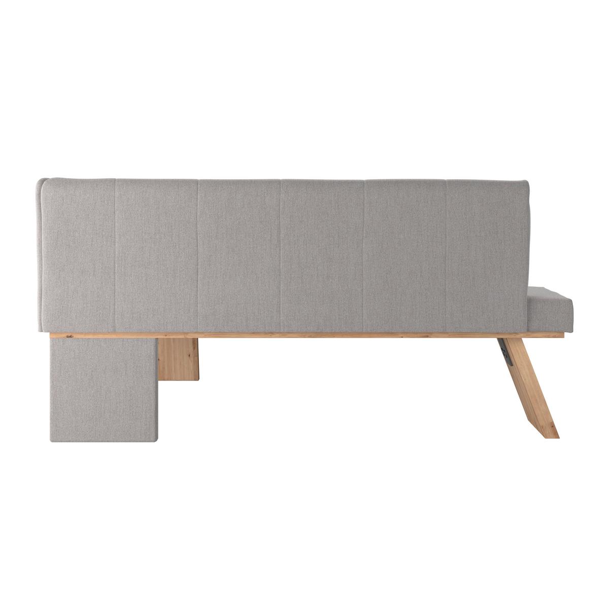 Eckbank Emma Ii Webstoff Hellgrau, B: 185 Cm - Eichefarben/Hellgrau, KONVENTIONELL, Holzwerkstoff/Textil (185/150cm)