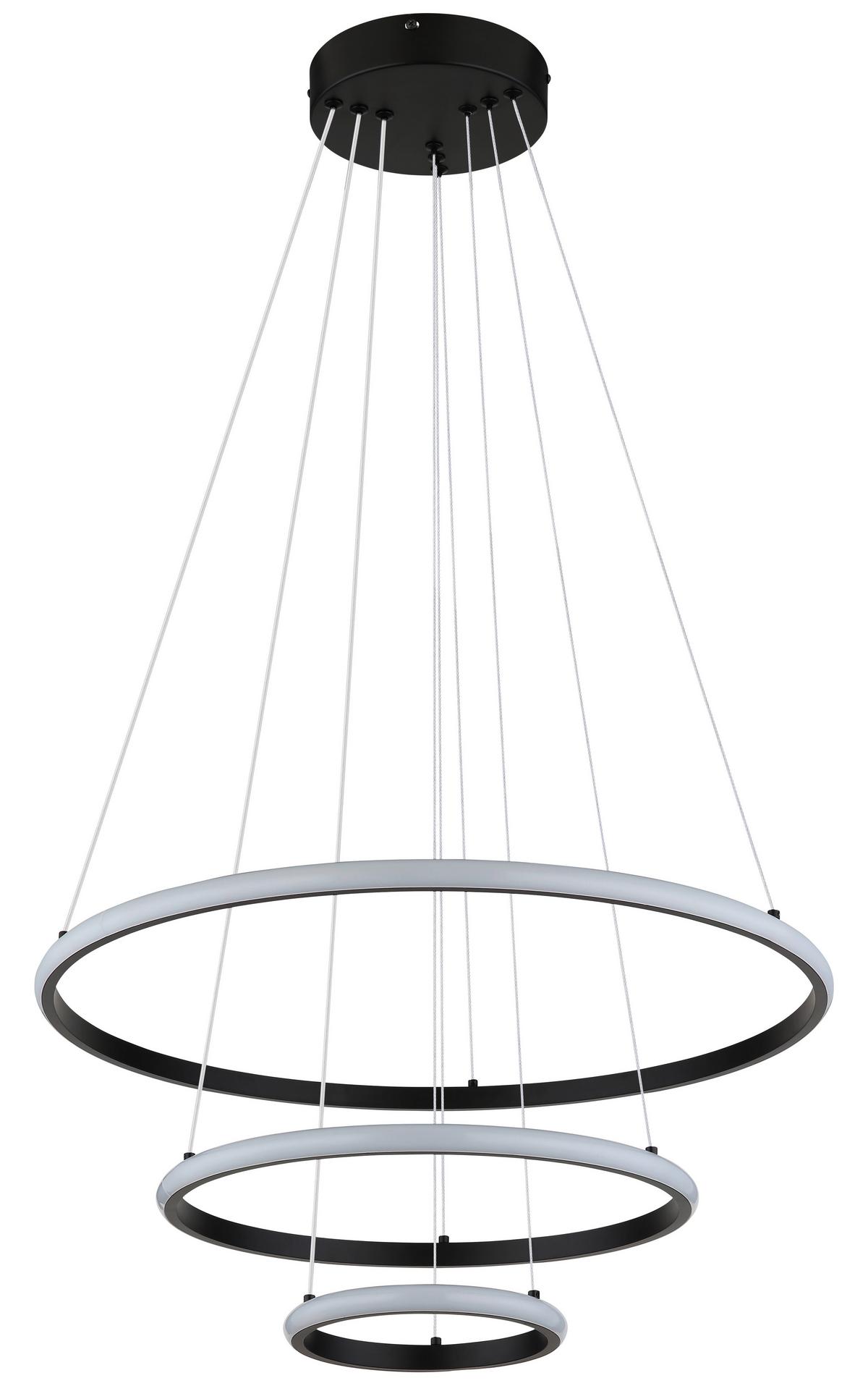 Led-hängeleuchte 67404s Corine - Schwarz/Weiß, Basics, Kunststoff/Metall (60/100cm) - Globo