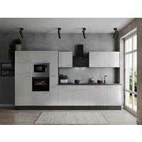 Küchenblock Oliver Grau, Weiß B: 370 Cm - Weiß/Grau, Design, Holzwerkstoff (370cm) - Respekta