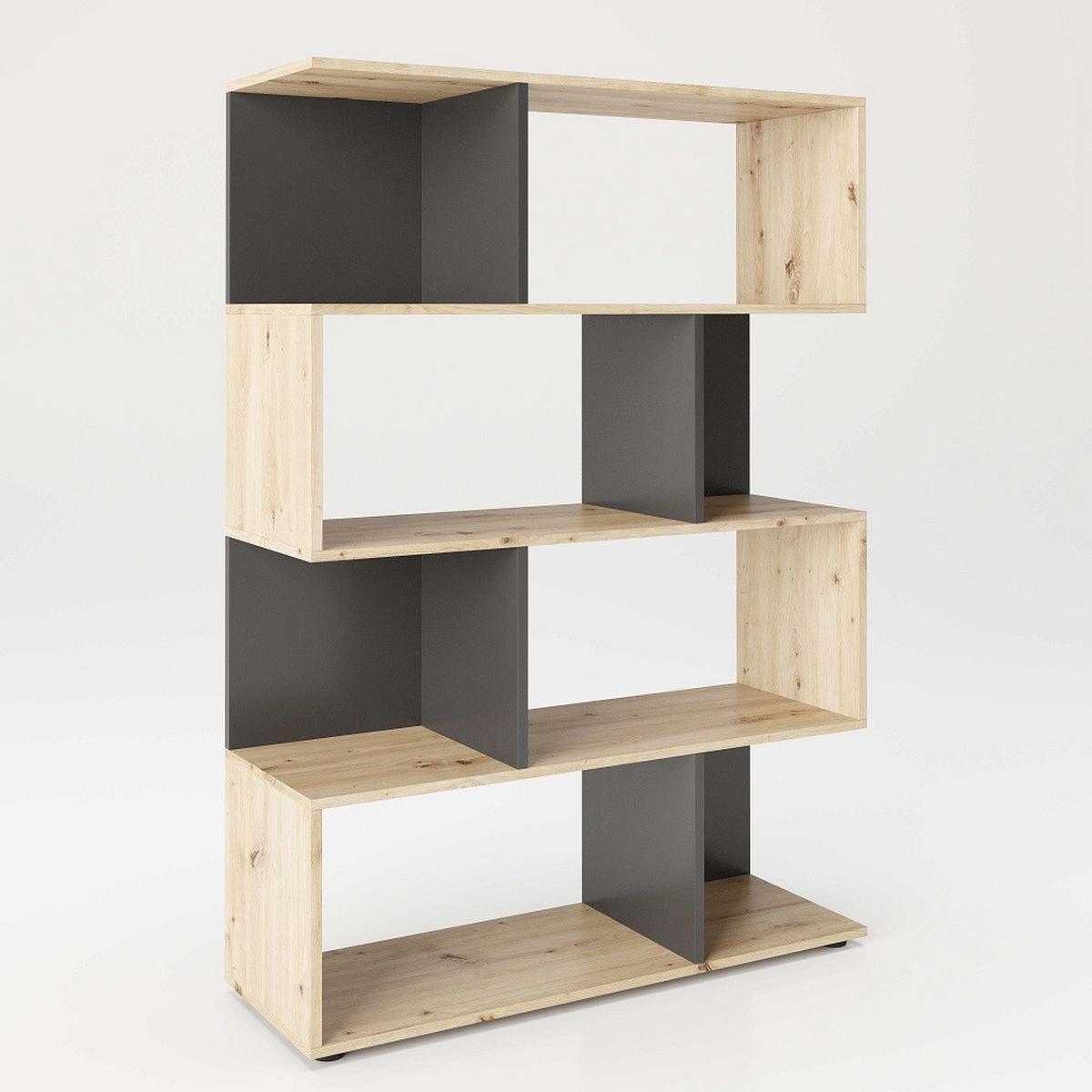 Regal Shelfy - Eiche Artisan/Grau, MODERN, Holzwerkstoff (103/146/36cm) - MID.YOU