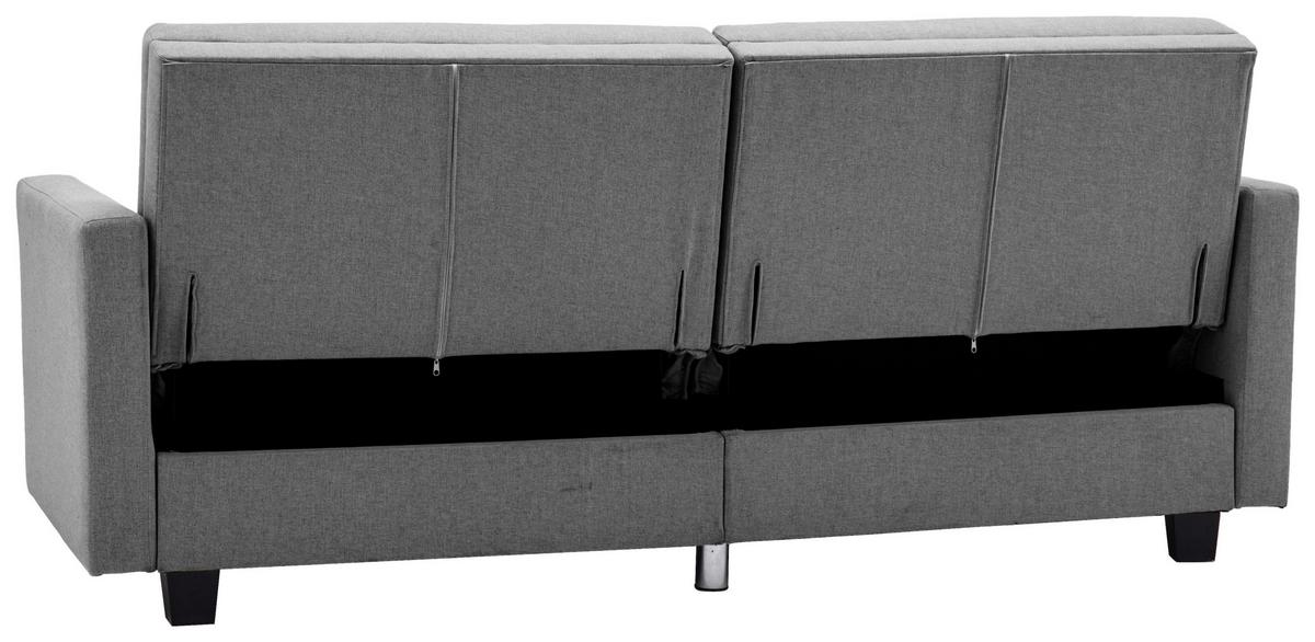 Schlafsofa Kipu Grau B: 192 cm - Schwarz/Grau, Basics, Textil (192/76/85cm) - P & B