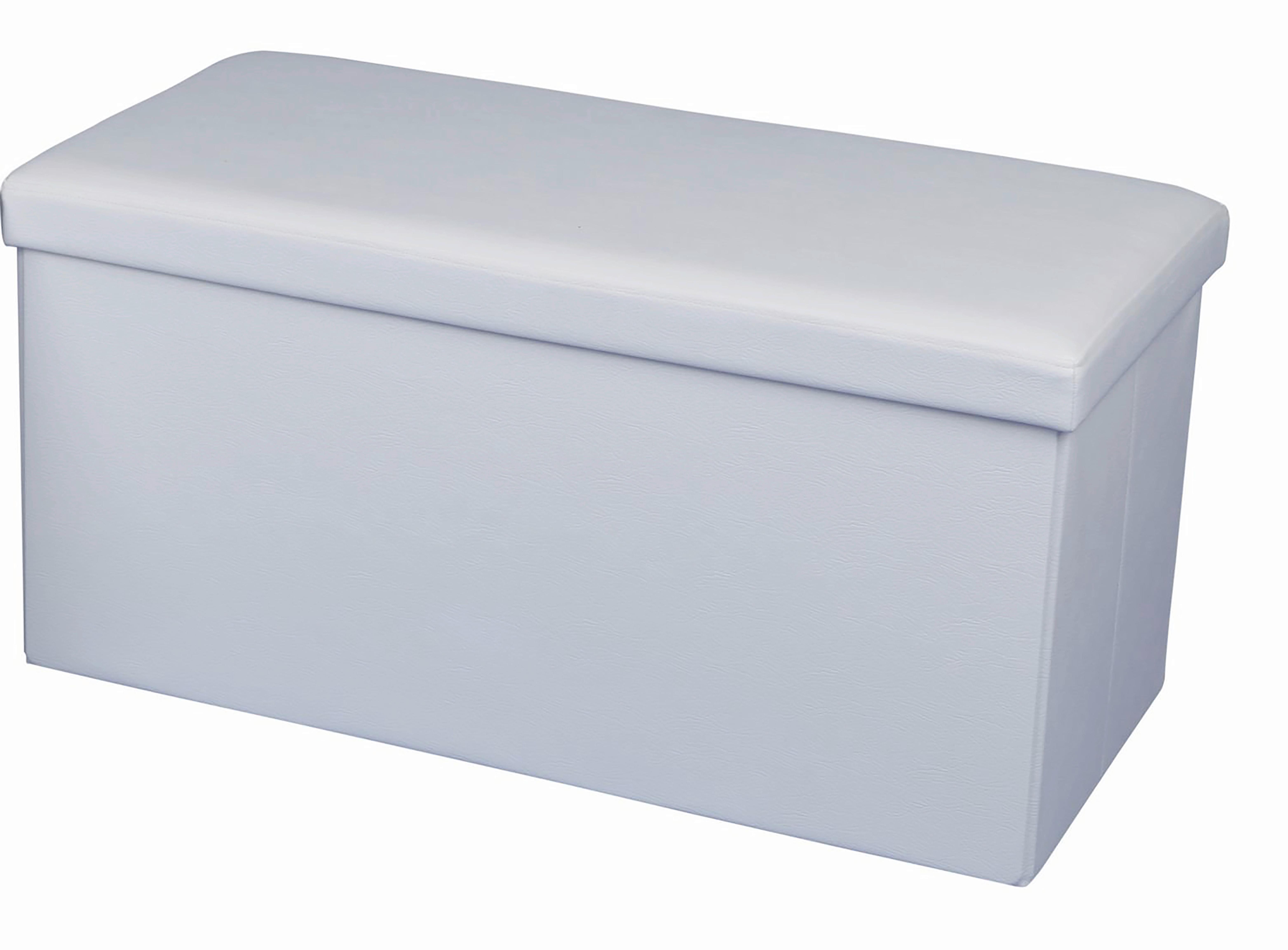 Sitztruhe Seatbox Weiß L: 76 cm Lederlook, mit Stauraum - Weiß, Basics, Kunststoff (76/38/38cm) - Echtwerk