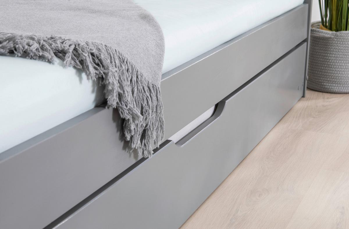 Ausziehbett 970460 Melinda - Hellgrau, MODERN, Holz (90/200cm) - MID.YOU