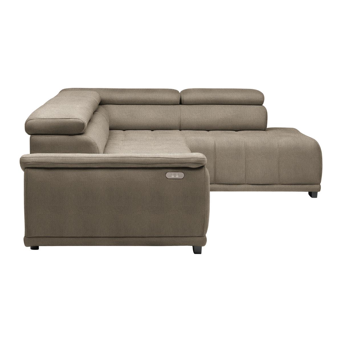 Rohová sedačka GRINALDI, pravá, béžová - čierna/béžová, Modern, textil/plast (283/206cm) - Premium Living