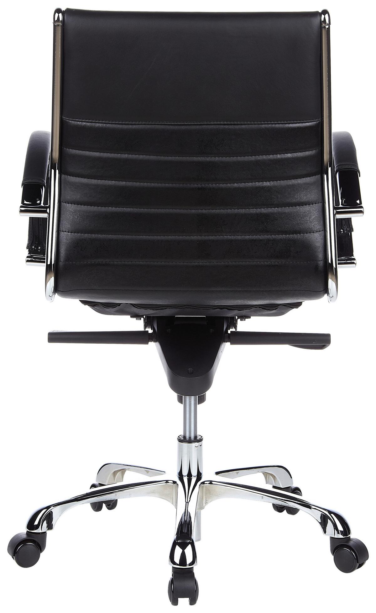 Drehstuhl Parma 10 Schwarz - Chromfarben/Schwarz, MODERN, Leder/Kunststoff (60/111/50cm) - MID.YOU