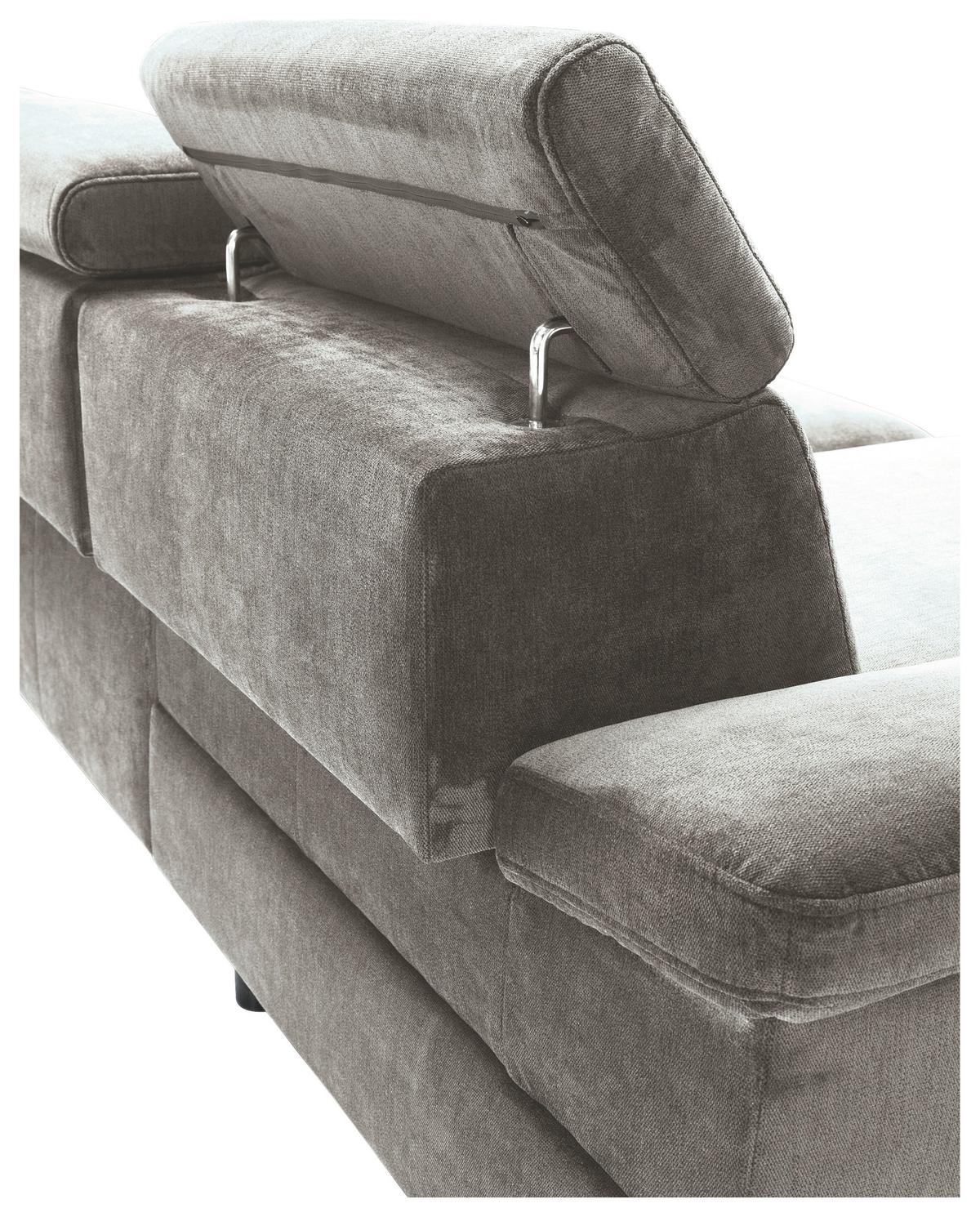 Ecksofa Rima - Silberfarben, MODERN, Textil (182/262cm) - Trendmanufaktur