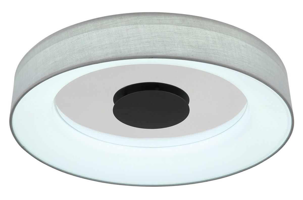 LED-Deckenleuchte 48372-30 - Chromfarben/Opal, Trend, Kunststoff/Textil (46,8/9,8cm) - Globo