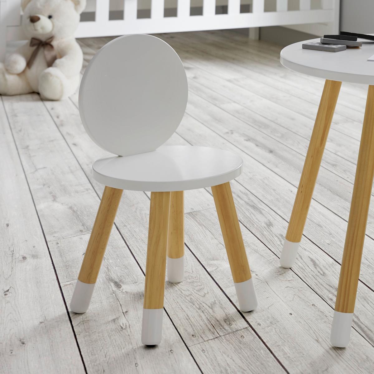 Dětská židle Leni - bílá/barvy pinie, Moderní, dřevo (27,4/51/27,4cm) - Modern Living