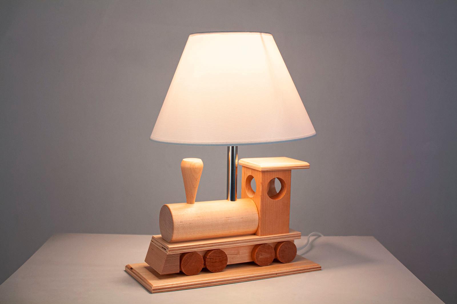 Kindertischleuchte 4112002 Lokomotive Nat. - Naturfarben, Natur, Holz (32/14/27cm)