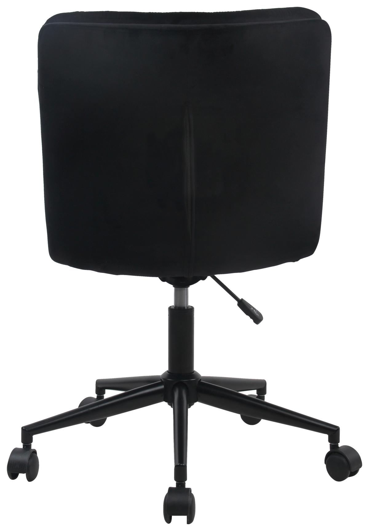 Drehstuhl Elegance Höhenverstellbar Samt Schwarz - Schwarz, MODERN, Kunststoff/Textil (42/98/45cm) - MID.YOU