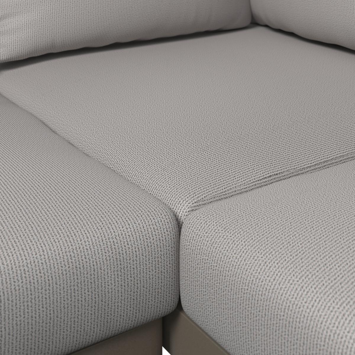 Loungegarnitur Kreta - Grau/Teakfarben, Basics, Glas/Kunststoff (228/214cm) - Beldano