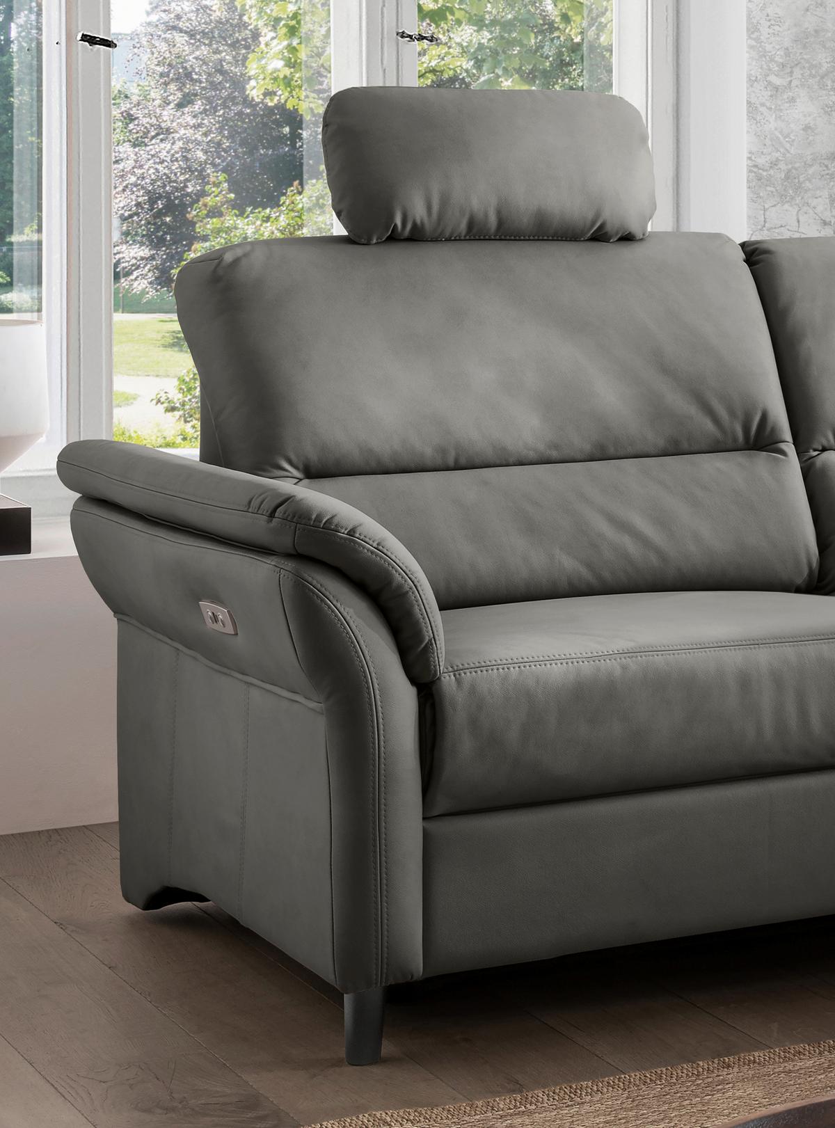 Ecksofa Cavoli, Grau S: 266x190 cm - Schwarz/Grau, MODERN, Textil (266/190cm) - Livetastic