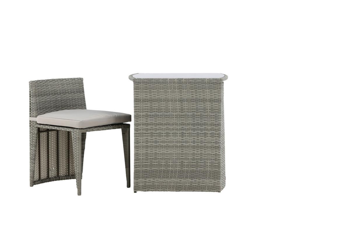 Balkonset Savanna - Schwarz/Grau, KONVENTIONELL, Kunststoff/Metall - Gardenson