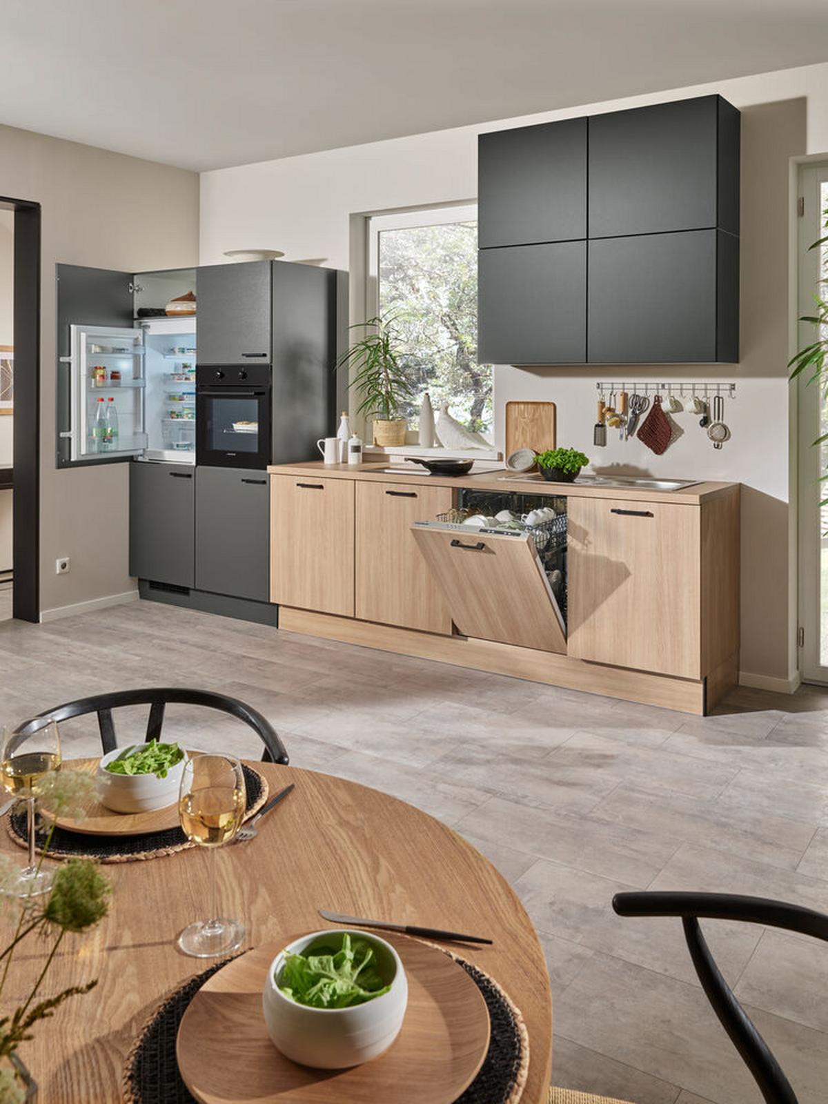 Küchenzeile Pn 80/100  Frei Planbar Klassisch - Holzwerkstoff - Pino