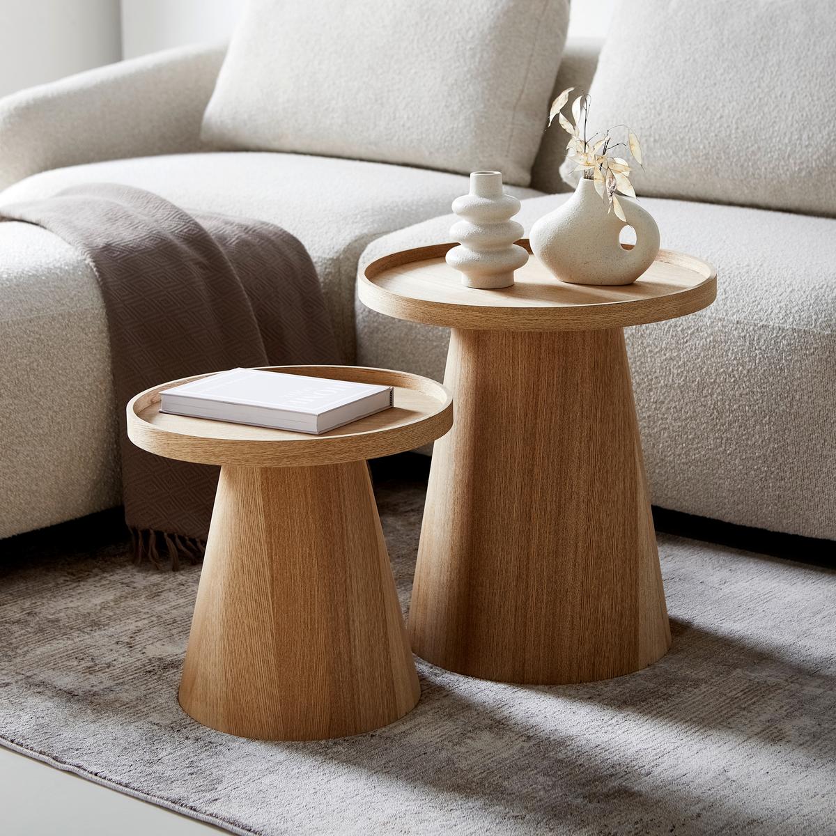Odkládací stolek P: 38cm - přírodní barvy, Moderní, dřevo/kompozitní dřevo (38/38cm) - Premium Living