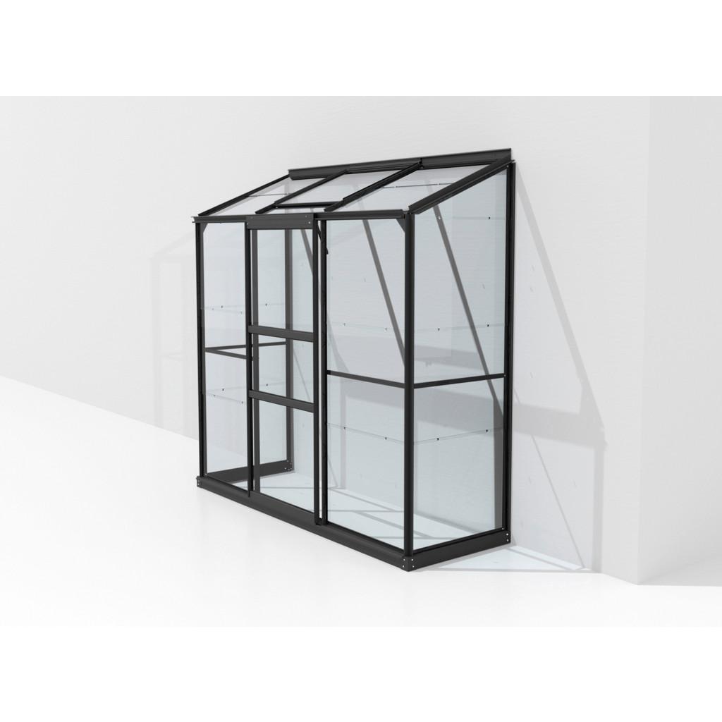 ANLEHN-GEWÄCHSHAUSBAUSATZ IDA 1300 ESG3MM, SCHWARZ