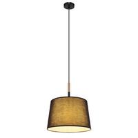 Hängeleuchte 21629h - Schwarz/Naturfarben, Basics, Holz/Textil (38/120cm) - Globo