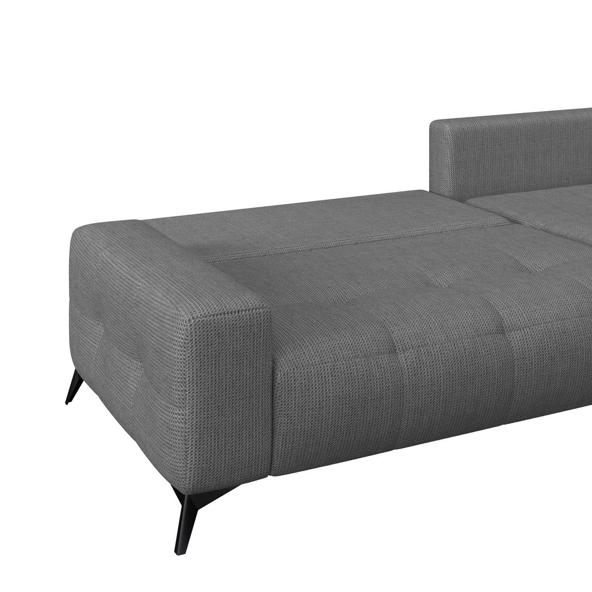 Ecksofa Mauro Anthrazit, mit Schlaffunktion - Anthrazit/Schwarz, Trend, Textil (290/175cm) - Luca Bessoni