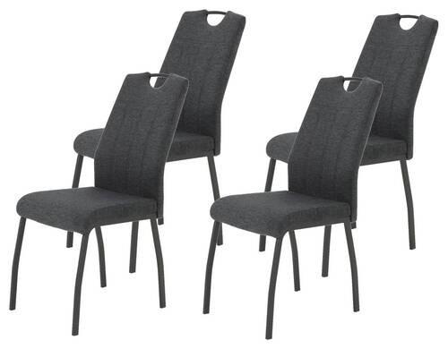 Stuhl-Set Elif IIi S Anthrazit - Dunkelgrau/Anthrazit, MODERN, Textil/Metall (44/96/64cm) - MID.YOU