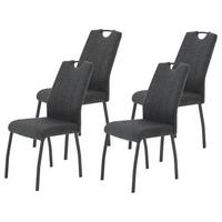 Stuhl-Set Elif IIi S Anthrazit - Dunkelgrau/Anthrazit, MODERN, Textil/Metall (44/96/64cm) - MID.YOU