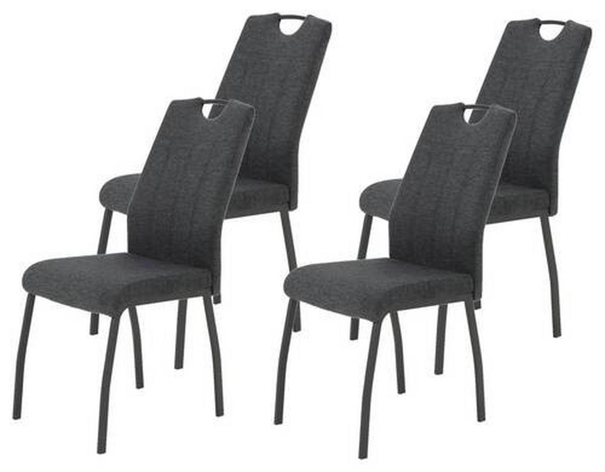 Stuhl-Set Elif IIi S Anthrazit - Dunkelgrau/Anthrazit, MODERN, Textil/Metall (44/96/64cm) - MID.YOU