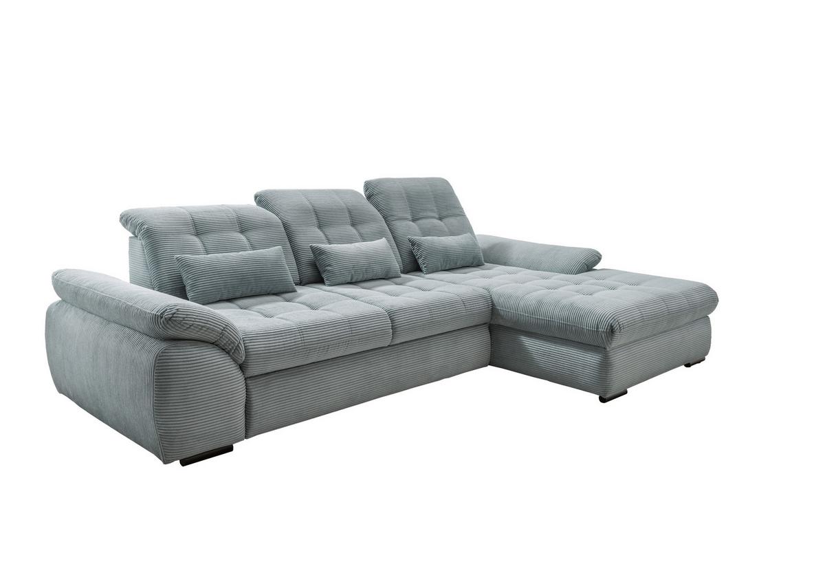 Ecksofa mit Bettkasten Rigatti Hellblau S: 314x184 cm - Schwarz/Hellblau, MODERN, Textil (314/184cm) - Livetastic