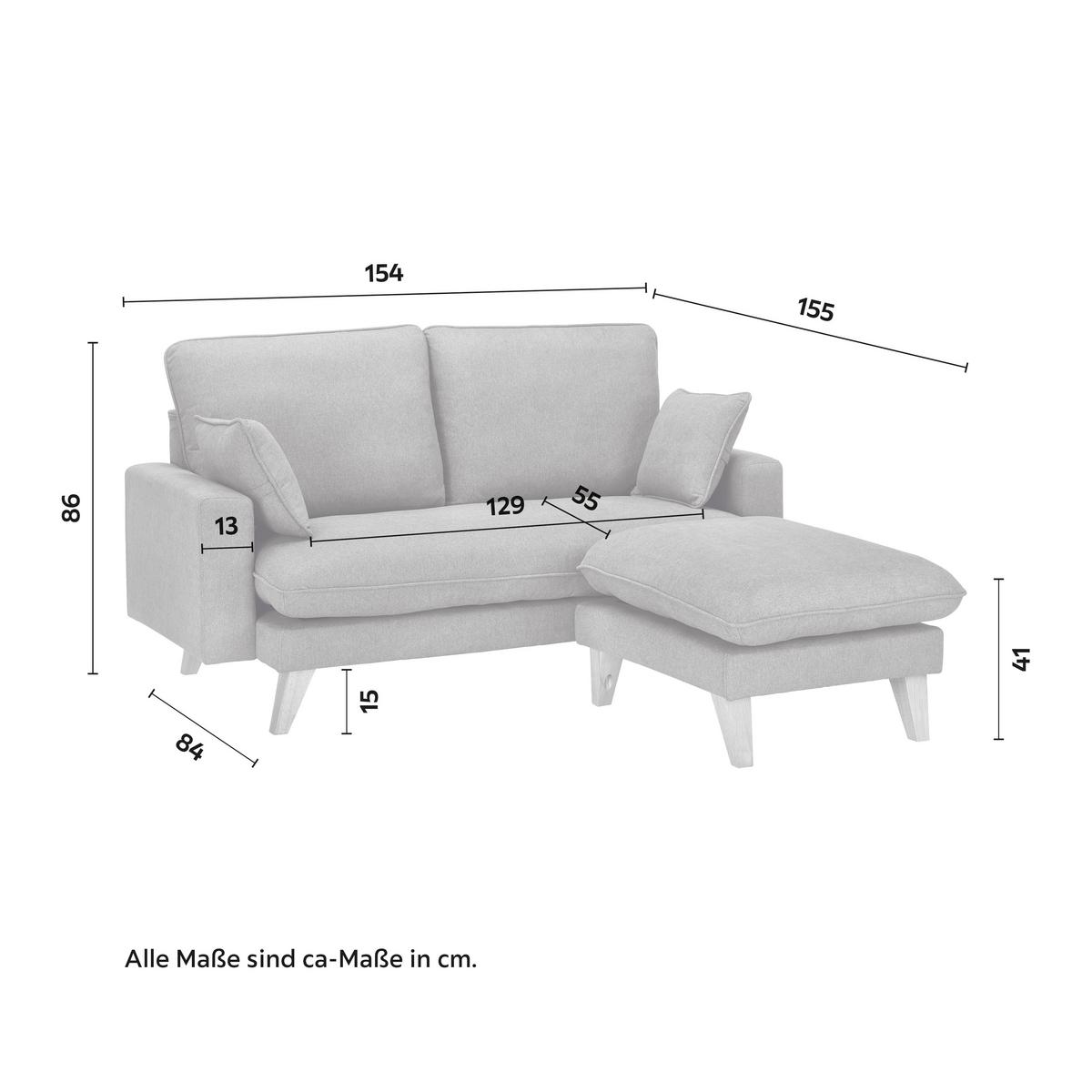 Sedací souprava ILLA, tmavě šedá - tmavě šedá/barvy buku, Moderní, dřevo/textil (154/82/155cm) - Bessagi Home