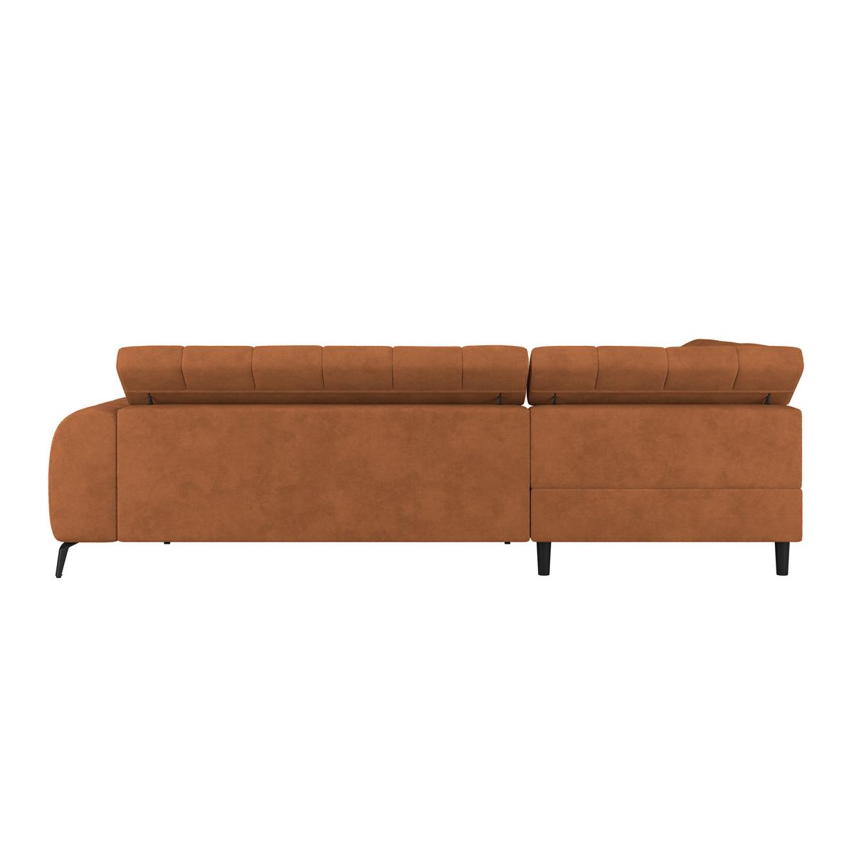Ecksofa mit Schlaffunktion & Bettkasten Volf Rostfarben - Rostfarben/Schwarz, Trend, Kunststoff/Textil (203/261cm)