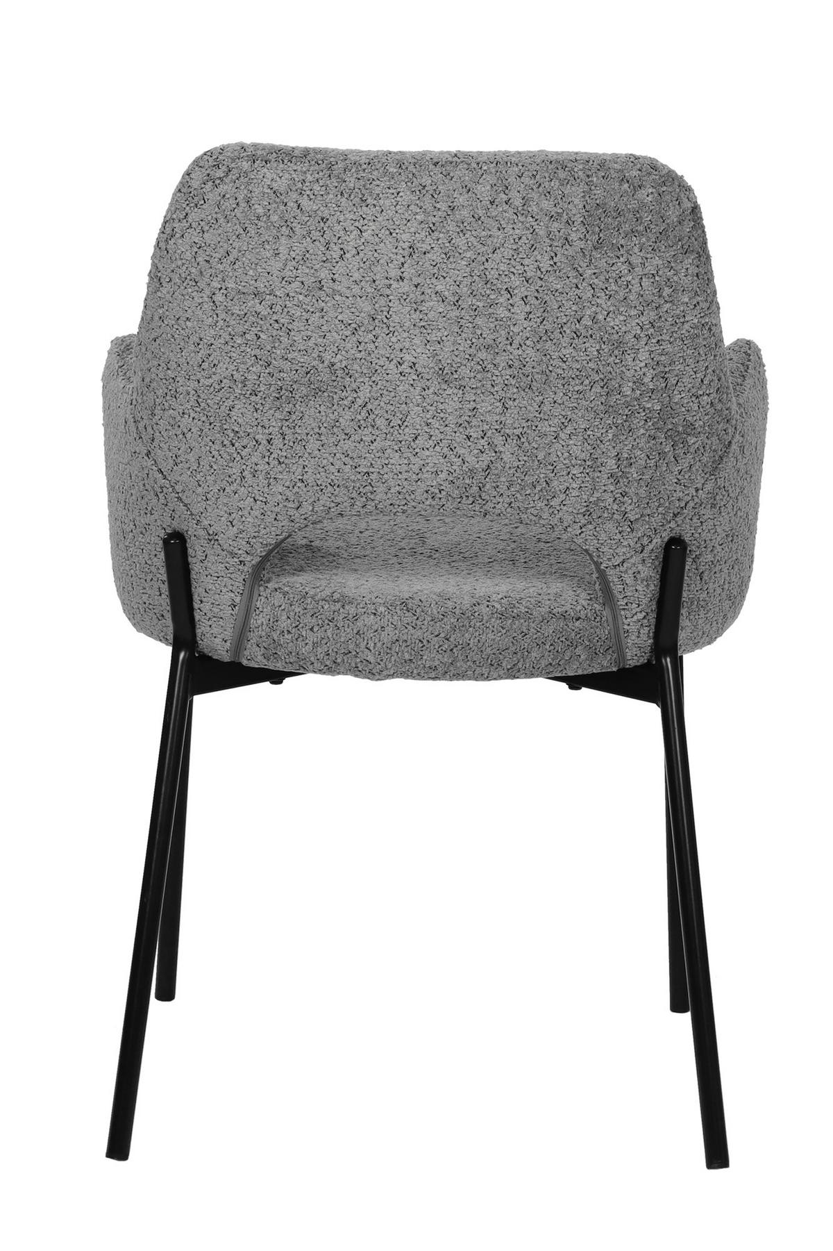 ARMLEHNSTUHL-SET Schwarz/Grau 2-teilig - Schwarz/Grau, MODERN, Textil/Metall (60,5/84/56cm) - MID.YOU