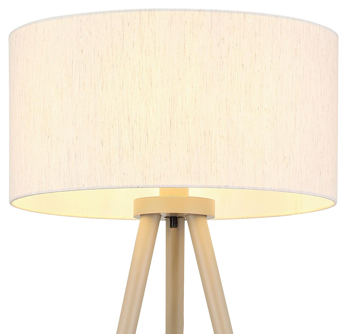 Stehleuchte Holz/Textil 40W, DxH: ca. 57x148 cm - Sandfarben/Naturfarben, Natur, Holz/Textil (57/148cm) - Globo