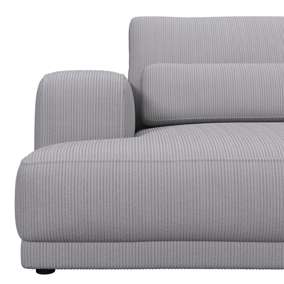 Bigsofa Savona Cord hellgrau, 260x111cm - Hellgrau, Trend, Textil (260/77/111cm) - Luca Bessoni