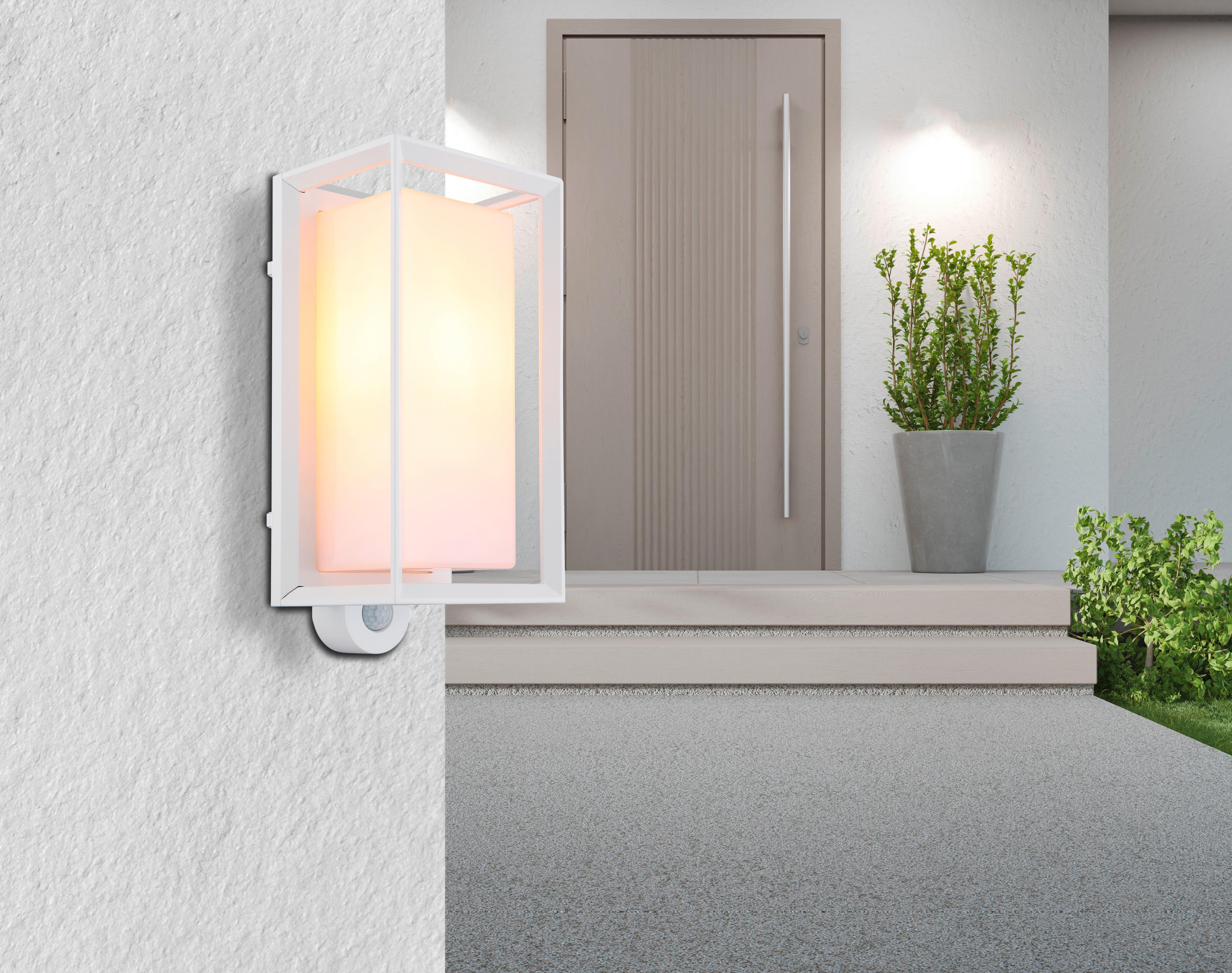 Außenleuchte 31982ws Sensor - Weiß, KONVENTIONELL, Kunststoff/Metall (13/12,2/28cm) - Globo