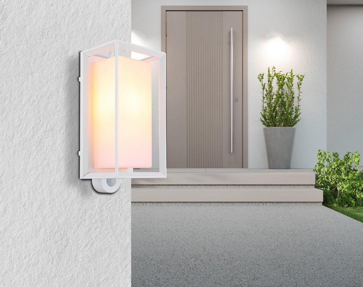 Außenleuchte 31982ws Sensor - Weiß, KONVENTIONELL, Kunststoff/Metall (13/12,2/28cm) - Globo